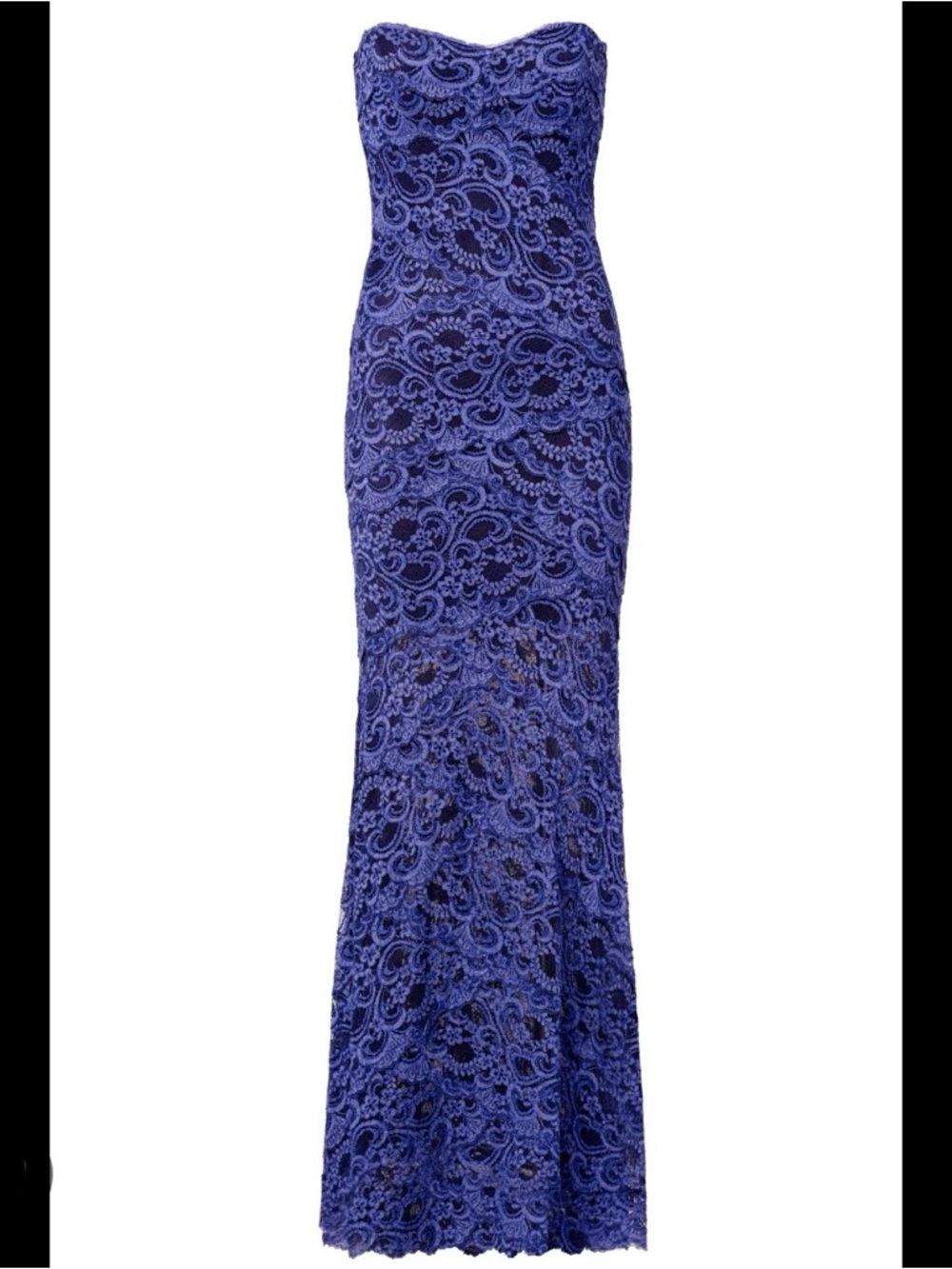 Nicole Miller Living a Dream Strapless Maxi Lace Overlay Gown, Size 4